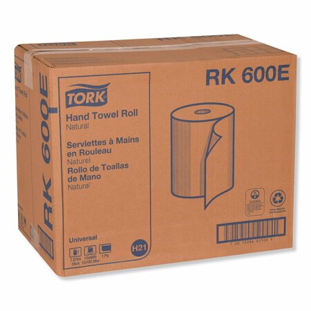 Tork Tork Paper Hand Towel Roll Natural H21, Universal, 100% Recycled Fiber, 12 Rolls x 600 ft, RK600E RK600E